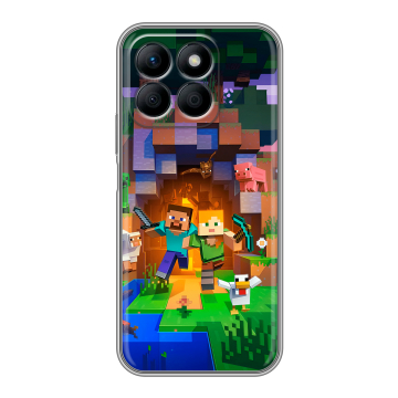 Силиконовый чехол на Honor X8b с принтом Майнкрафт Minecraft