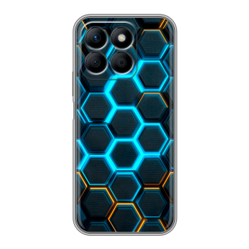 Силиконовый чехол на Honor X8b с принтом Неоновые соты