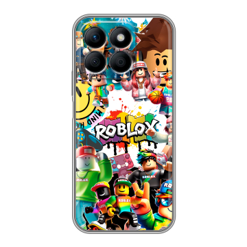 Силиконовый чехол на Honor X8b с принтом Roblox Роблокс