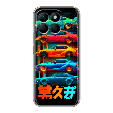 Силиконовый чехол на Honor X8b с принтом машины тачки
