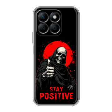 Силиконовый чехол на Honor X8b с принтом смешной скелет