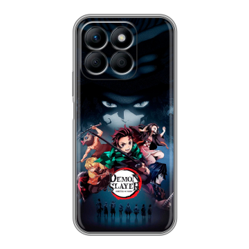 Силиконовый чехол на Honor X8b с принтом Demon Slayer Клинок рассекающий демонов