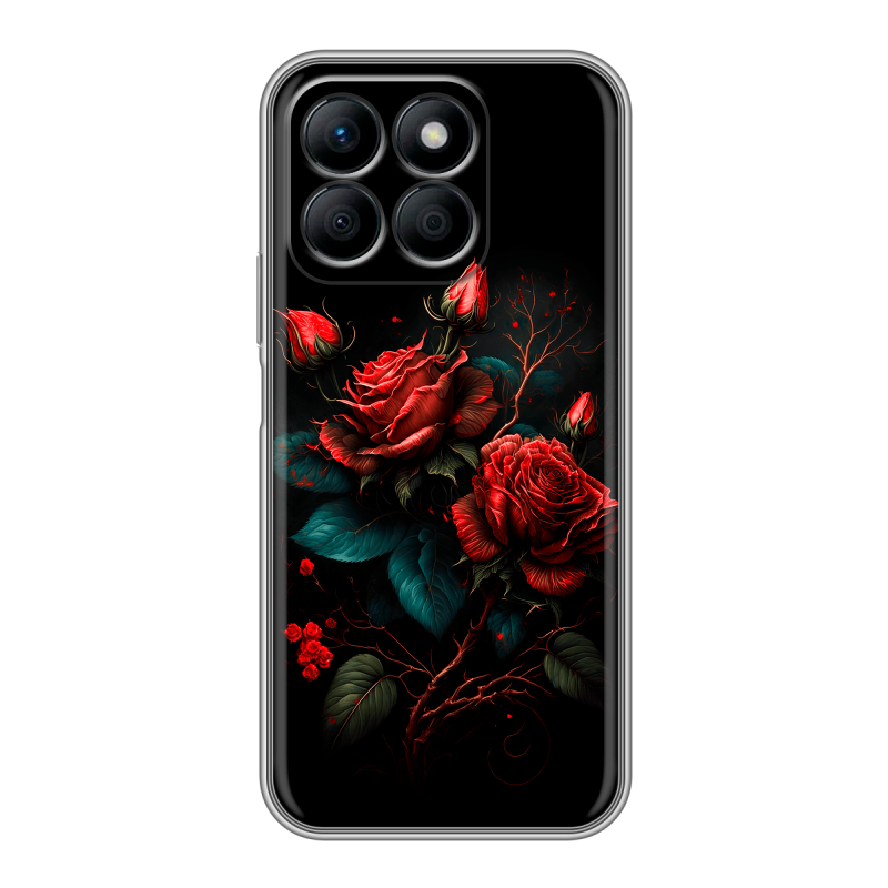 Силиконовый чехол на Honor X8b с принтом Розы красные Силиконовый чехол на Honor X8b с принтом Розы красные