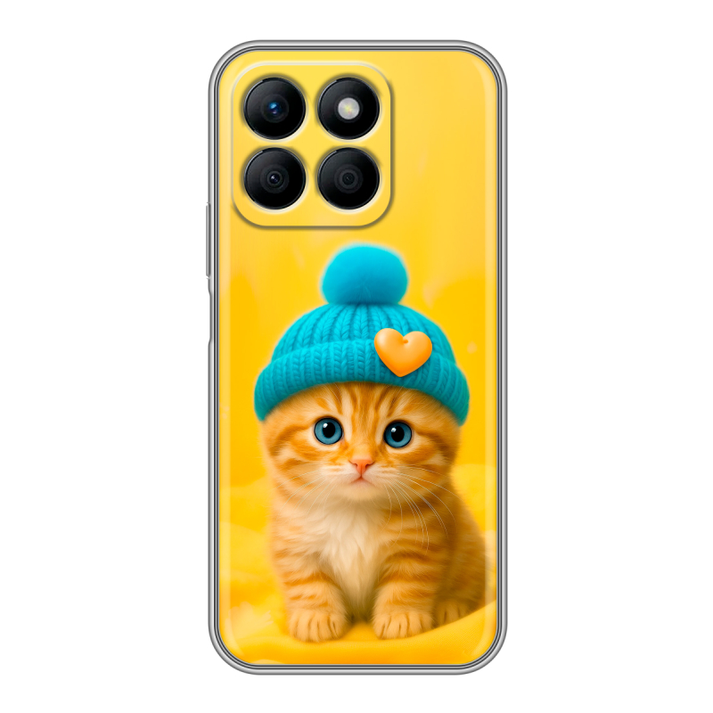 Силиконовый чехол на Honor X8b с принтом Котенок в шапке Силиконовый чехол на Honor X8b с принтом Котенок в шапке