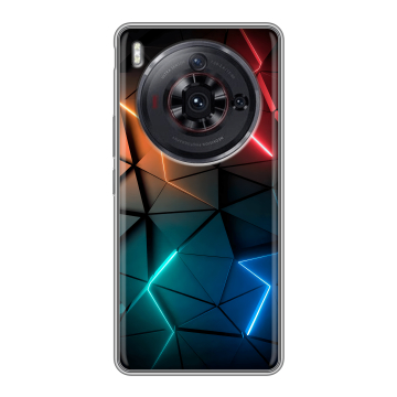 Силиконовый чехол на ZTE Nubia Z50S Pro с принтом Абстракция неон