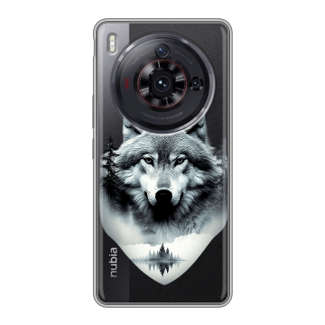 Силиконовый чехол на ZTE Nubia Z50S Pro с принтом Волк в лесу