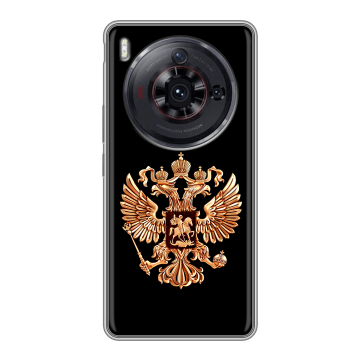 Силиконовый чехол на ZTE Nubia Z50S Pro с принтом Герб России золотой