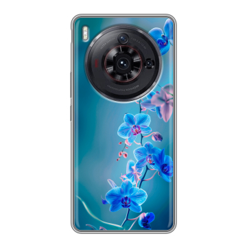Силиконовый чехол на ZTE Nubia Z50S Pro с принтом Голубые цветы