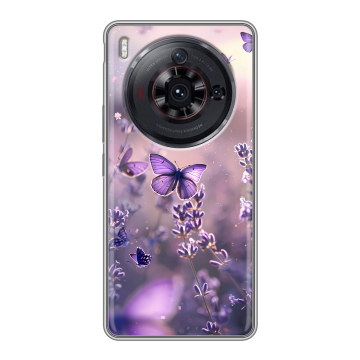 Силиконовый чехол на ZTE Nubia Z50S Pro с принтом бабочки и лаванда