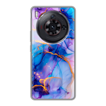 Силиконовый чехол на ZTE Nubia Z50S Pro с принтом синий мрамор