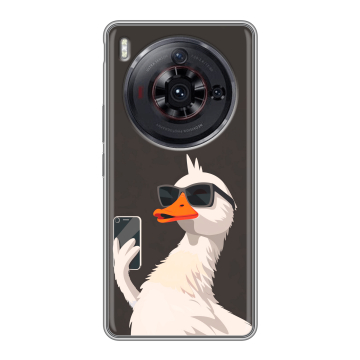 Силиконовый чехол на ZTE Nubia Z50S Pro с принтом утка в очках