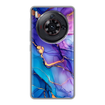 Силиконовый чехол на ZTE Nubia Z50S Pro с принтом синий мрамор