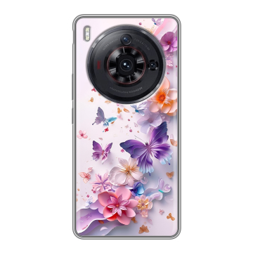 Силиконовый чехол на ZTE Nubia Z50S Pro с принтом цветы бабочки