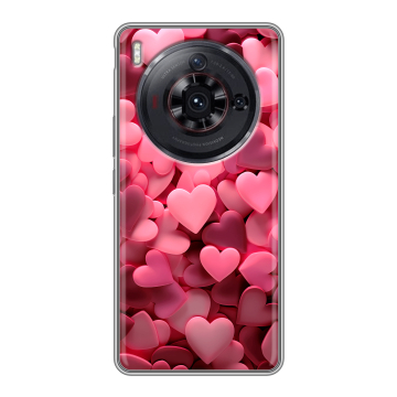 Силиконовый чехол на ZTE Nubia Z50S Pro с принтом розовые сердечки