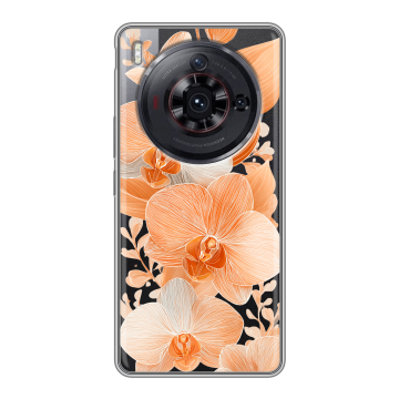 Силиконовый чехол на ZTE Nubia Z50S Pro с принтом Бежевые цветы