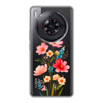Силиконовый чехол на ZTE Nubia Z50S Pro с принтом Цветы