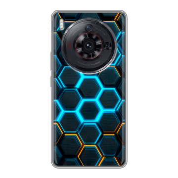 Силиконовый чехол на ZTE Nubia Z50S Pro с принтом Неоновые соты