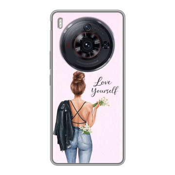 Силиконовый чехол на ZTE Nubia Z50S Pro с принтом женский