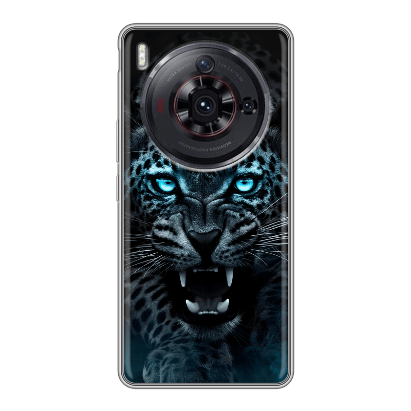 Силиконовый чехол на ZTE Nubia Z50S Pro с принтом Темный леопард Силиконовый чехол на ZTE Nubia Z50S Pro с принтом Темный леопард