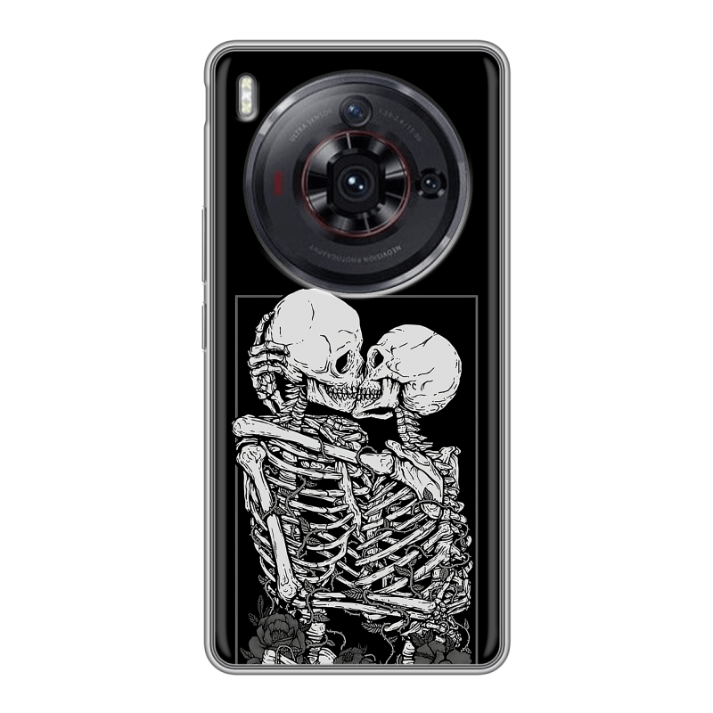 Силиконовый чехол на ZTE Nubia Z50S Pro с принтом Поцелуй скелетов Силиконовый чехол на ZTE Nubia Z50S Pro с принтом Поцелуй скелетов