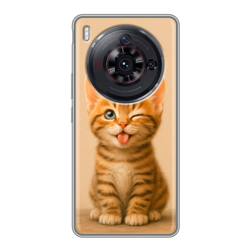 Силиконовый чехол на ZTE Nubia Z50S Pro с принтом котенок Силиконовый чехол на ZTE Nubia Z50S Pro с принтом котенок