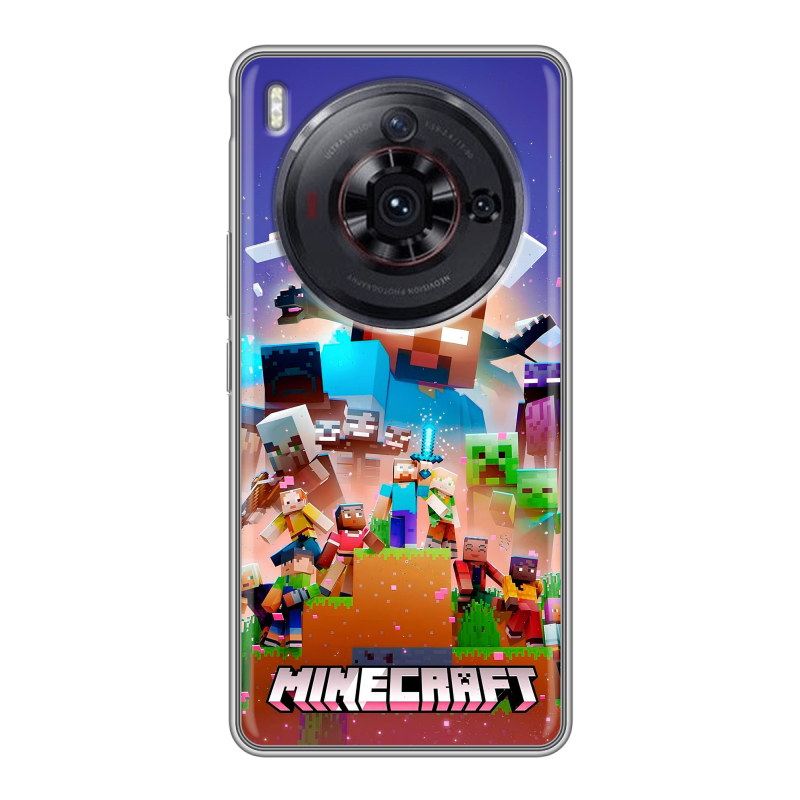 Силиконовый чехол на ZTE Nubia Z50S Pro с принтом Майнкрафт Minecraft Силиконовый чехол на ZTE Nubia Z50S Pro с принтом Майнкрафт Minecraft