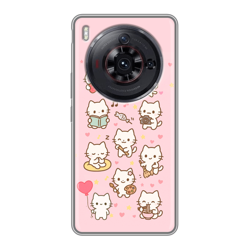 Силиконовый чехол на ZTE Nubia Z50S Pro с принтом Hello Kitty Хелоу Кити Силиконовый чехол на ZTE Nubia Z50S Pro с принтом Hello Kitty Хелоу Кити