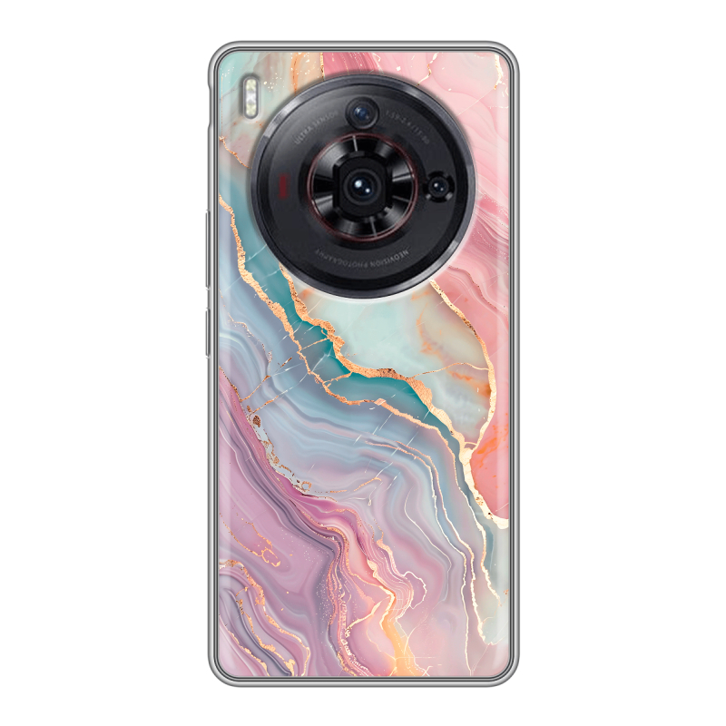 Силиконовый чехол на ZTE Nubia Z50S Pro с принтом розовый мрамор Силиконовый чехол на ZTE Nubia Z50S Pro с принтом розовый мрамор