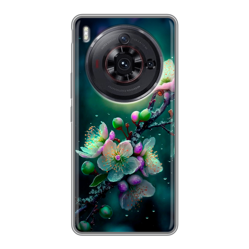 Силиконовый чехол на ZTE Nubia Z50S Pro с принтом Цветы и мрамор Силиконовый чехол на ZTE Nubia Z50S Pro с принтом Цветы и мрамор