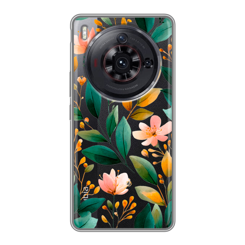 Силиконовый чехол на ZTE Nubia Z50S Pro с принтом Цветы паттерн Силиконовый чехол на ZTE Nubia Z50S Pro с принтом Цветы паттерн