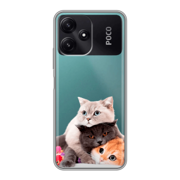 Силиконовый чехол на Xiaomi Poco M6 Pro 5G с принтом Кошки Силиконовый чехол на Xiaomi Poco M6 Pro 5G с принтом Кошки