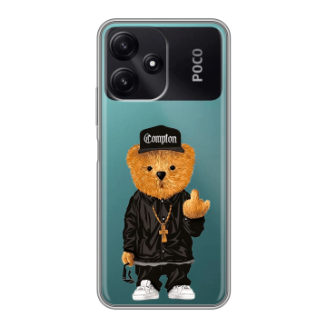 Силиконовый чехол на Xiaomi Poco M6 Pro 5G с принтом Плюшевый медведь