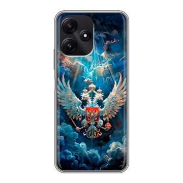 Силиконовый чехол на Xiaomi Poco M6 Pro 5G с принтом Герб флаг России