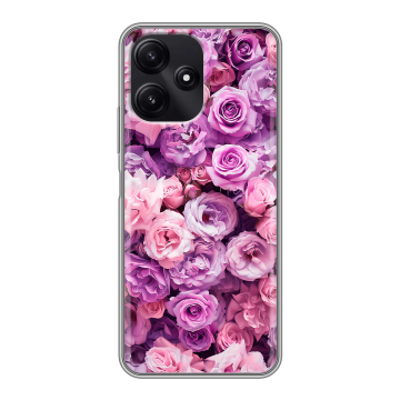 Силиконовый чехол на Xiaomi Poco M6 Pro 5G с принтом лавандовые розы Силиконовый чехол на Xiaomi Poco M6 Pro 5G с принтом лавандовые розы