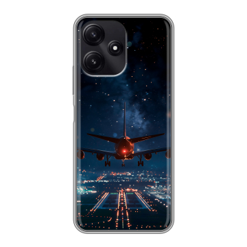 Силиконовый чехол на Xiaomi Poco M6 Pro 5G с принтом самолет