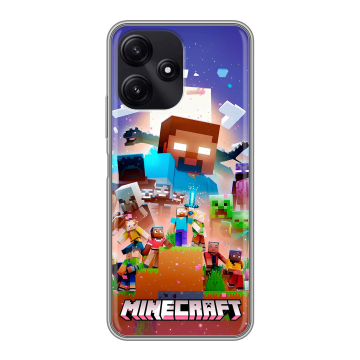 Силиконовый чехол на Xiaomi Poco M6 Pro 5G с принтом Майнкрафт Minecraft