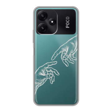 Силиконовый чехол на Xiaomi Poco M6 Pro 5G с принтом Сотворение мира Силиконовый чехол на Xiaomi Poco M6 Pro 5G с принтом Сотворение мира