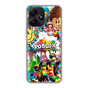Силиконовый чехол на Xiaomi Poco M6 Pro 5G с принтом Roblox Роблокс