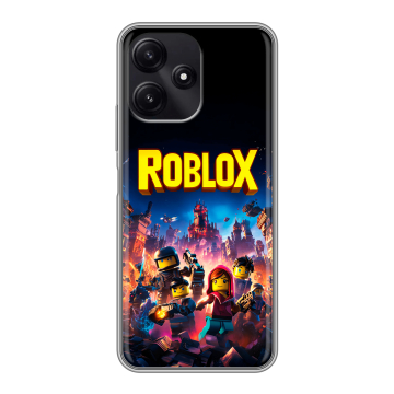 Силиконовый чехол на Xiaomi Poco M6 Pro 5G с принтом Roblox Роблокс