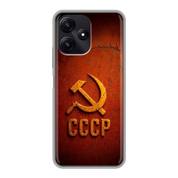 Силиконовый чехол на Xiaomi Poco M6 Pro 5G с принтом Флаг Герб СССР