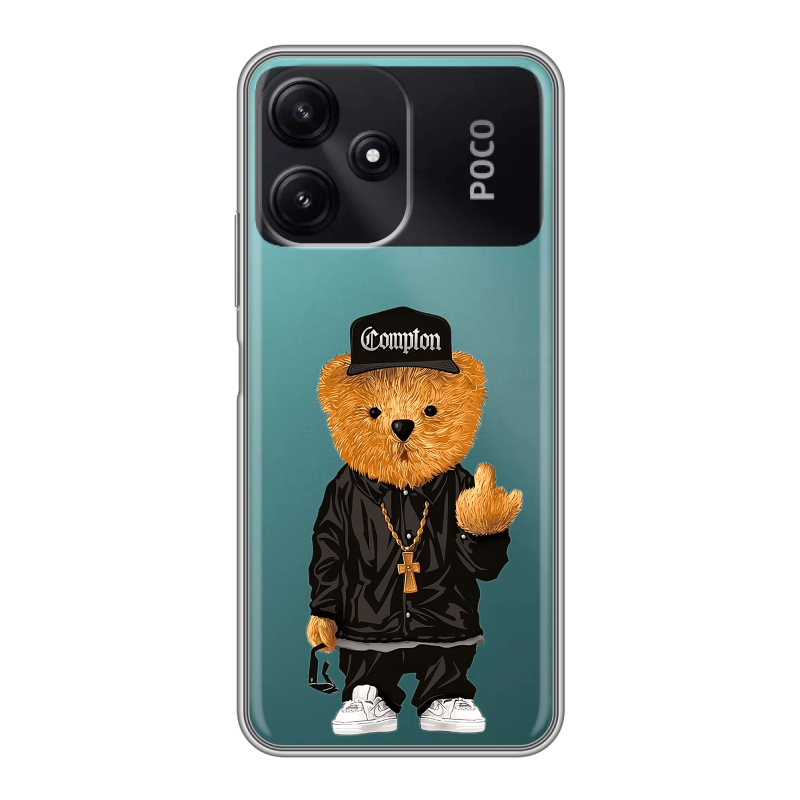 Силиконовый чехол на Xiaomi Poco M6 Pro 5G с принтом Мишка Силиконовый чехол на Xiaomi Poco M6 Pro 5G с принтом Мишка