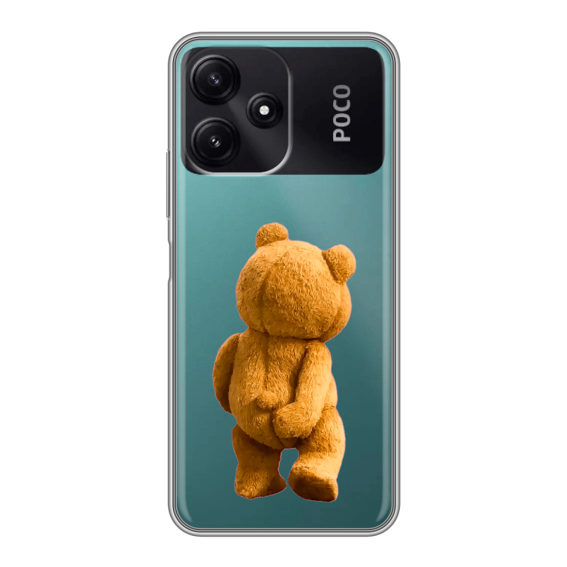 Силиконовый чехол на Xiaomi Poco M6 Pro 5G с принтом Медведь Силиконовый чехол на Xiaomi Poco M6 Pro 5G с принтом Медведь