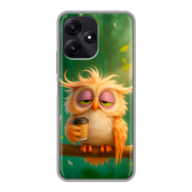 Силиконовый чехол на Xiaomi Poco M6 Pro 5G с принтом сова Силиконовый чехол на Xiaomi Poco M6 Pro 5G с принтом сова