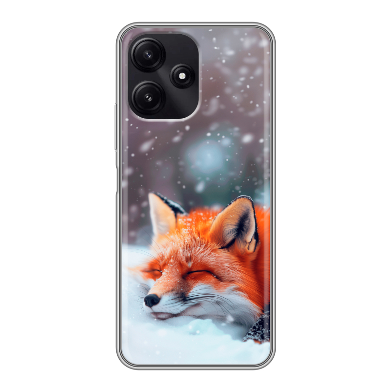 Силиконовый чехол на Xiaomi Poco M6 Pro 5G с принтом лиса Силиконовый чехол на Xiaomi Poco M6 Pro 5G с принтом лиса
