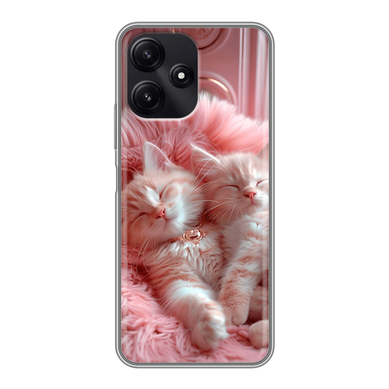Силиконовый чехол на Xiaomi Poco M6 Pro 5G с принтом котята котики Силиконовый чехол на Xiaomi Poco M6 Pro 5G с принтом котята котики