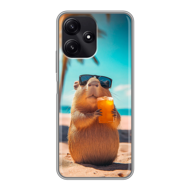 Силиконовый чехол на Xiaomi Poco M6 Pro 5G с принтом Капибара Силиконовый чехол на Xiaomi Poco M6 Pro 5G с принтом Капибара