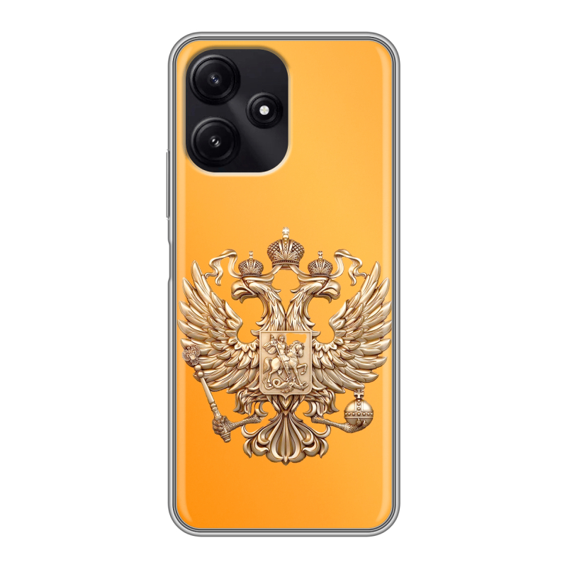 Силиконовый чехол на Xiaomi Poco M6 Pro 5G с принтом Герб Флаг России Силиконовый чехол на Xiaomi Poco M6 Pro 5G с принтом Герб Флаг России