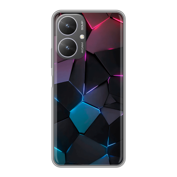 Силиконовый чехол на Xiaomi Poco M6 5G с принтом Геометрия неона Силиконовый чехол на Xiaomi Poco M6 5G с принтом Геометрия неона