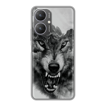 Силиконовый чехол на Xiaomi Poco M6 5G с принтом Волк Силиконовый чехол на Xiaomi Poco M6 5G с принтом Волк