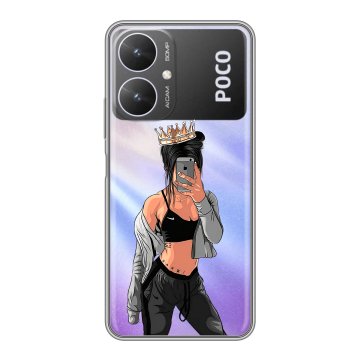 Силиконовый чехол на Xiaomi Poco M6 5G с принтом Женские принты Силиконовый чехол на Xiaomi Poco M6 5G с принтом Женские принты
